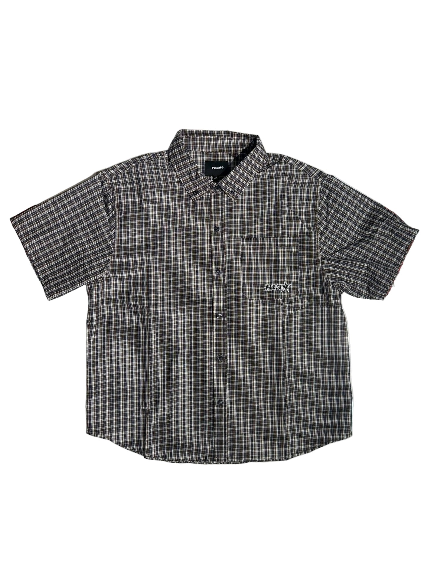 HUF 'Galaxy' Plaid S/S Woven Shirt - Top/Dark Brown