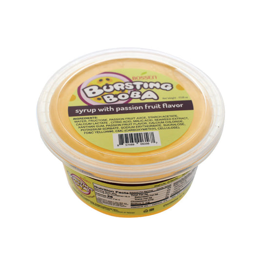 "TOP DEAL" Passion Fruit Bursting Boba® | Popping Boba | 490g Mini Tub | 6 Mini Tubs Per Case | 90 Cases Per Pallet | Ships Free Within Canada on Orders Above CAD $199
