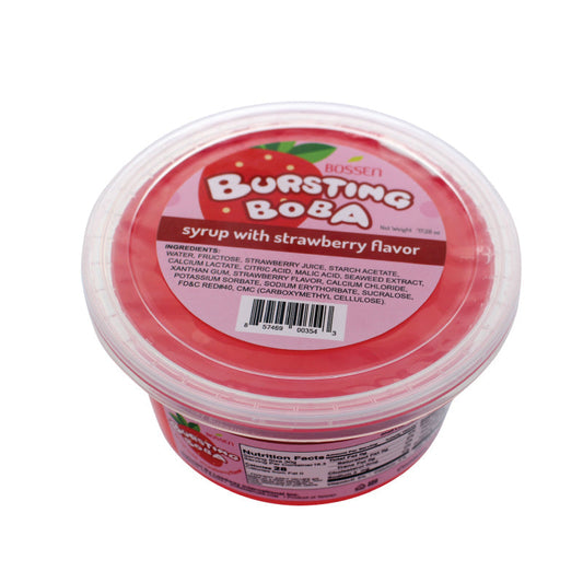 Boba Éclatantes à la Fraise | Boba Éclatantes | Mini-pot de 490 g | 6 mini-pots par caisse | 90 caisses par palette | Expédition gratuite au Canada pour les commandes de plus de 199 CAD