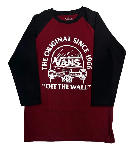 Vans 'Original Grind' Raglan Tee - Red/Black (KIDS)
