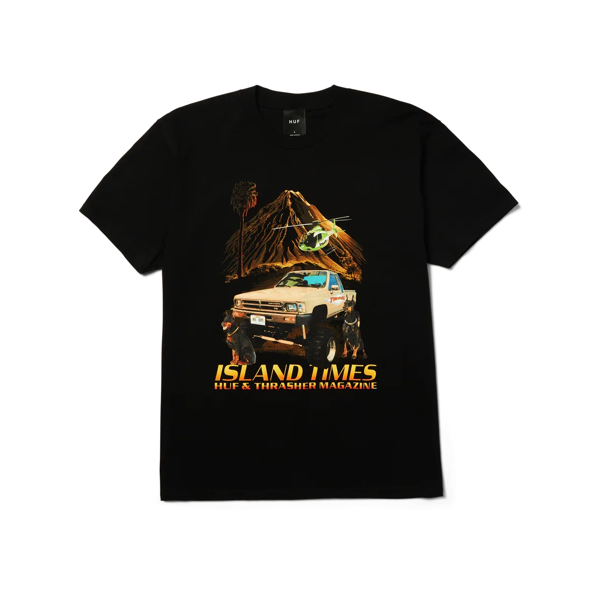 HUF x Thrasher 'Island Times' Tee - Black