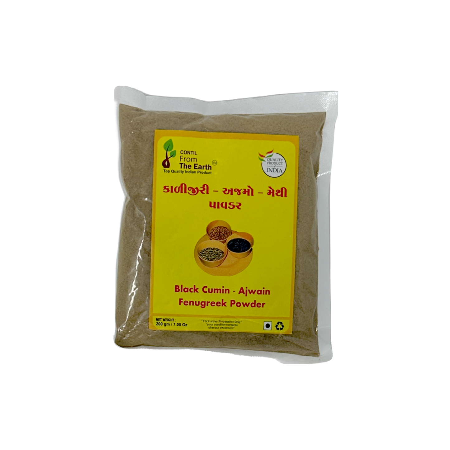 From The Earth Black Cumin-Ajwain-Fenugreek Powder Blend 200g