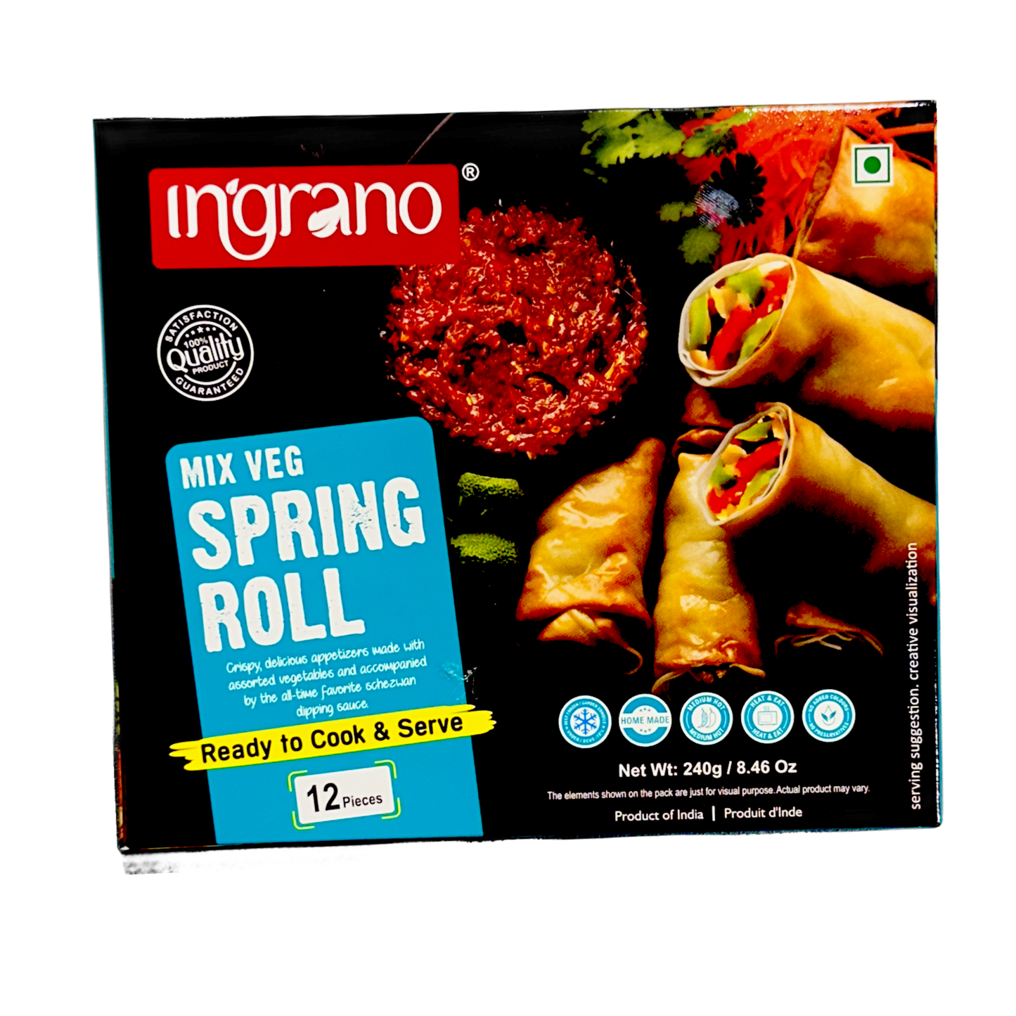 Ingrano Mix Veg Spring Roll 240g (12 Pcs)