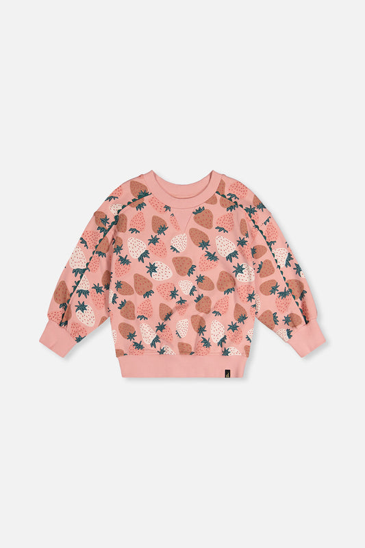 Sweatshirt Pink Strawberry Print