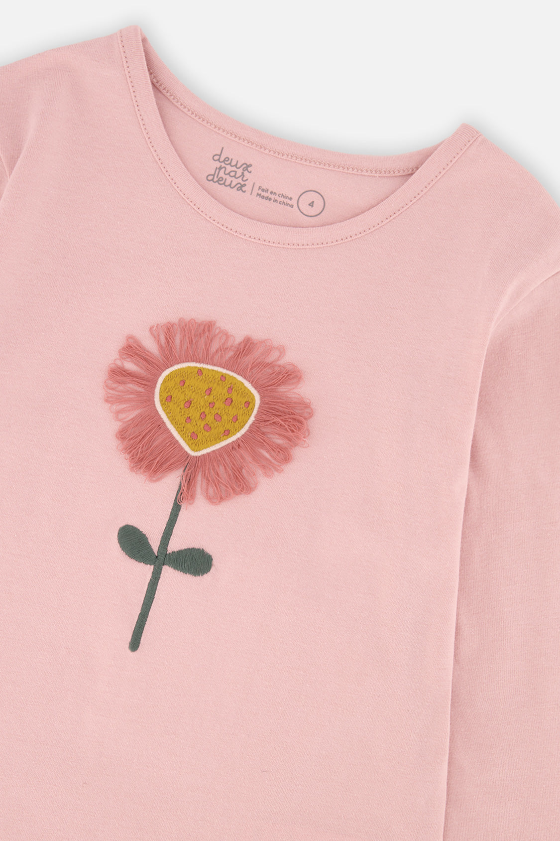 Long Sleeve Organic Cotton T-Shirt Pale Dusty Pink