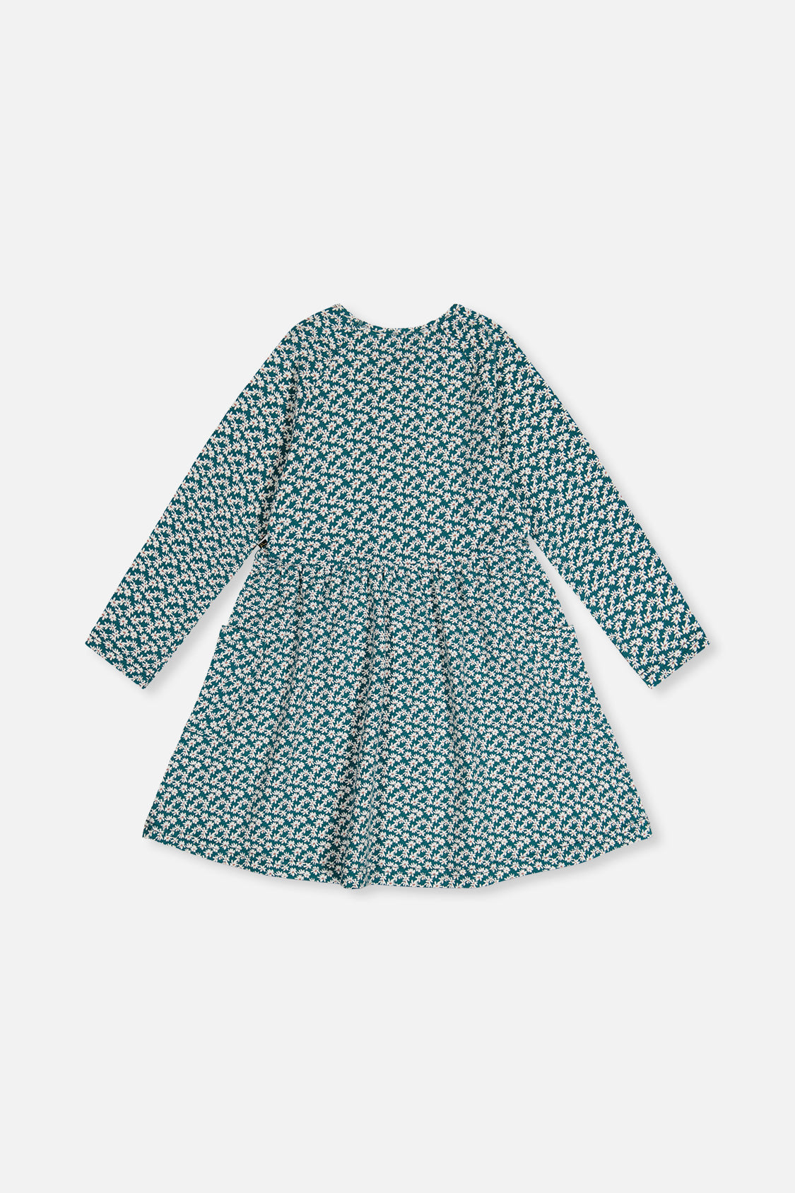 Organic Cotton Dress With Pockets Green Floral Print