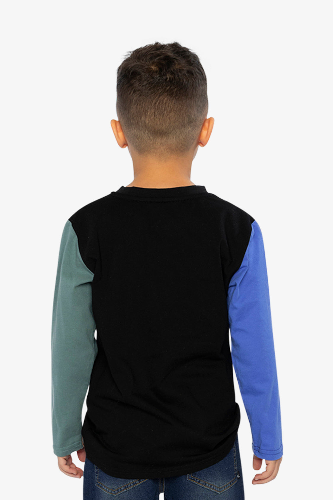 Long Sleeve T-Shirt Black, Blue And Green