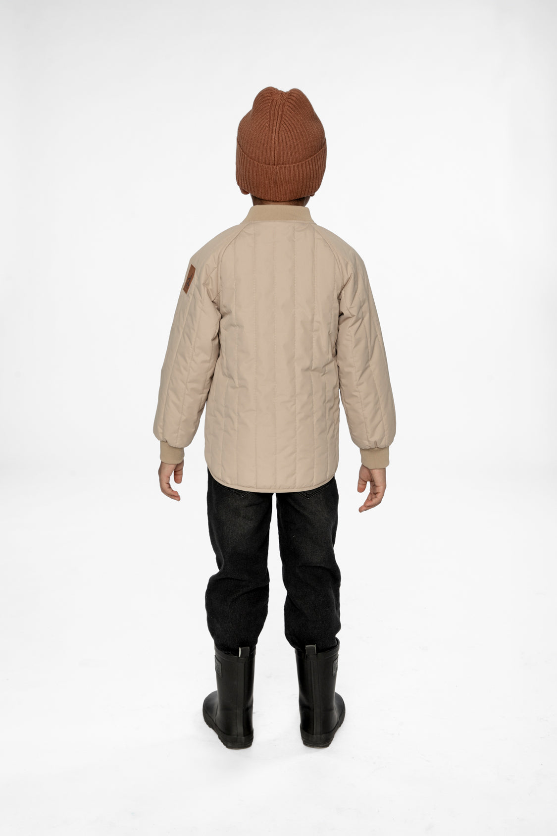 Quilted Raglan Sleeve Jacket Beige