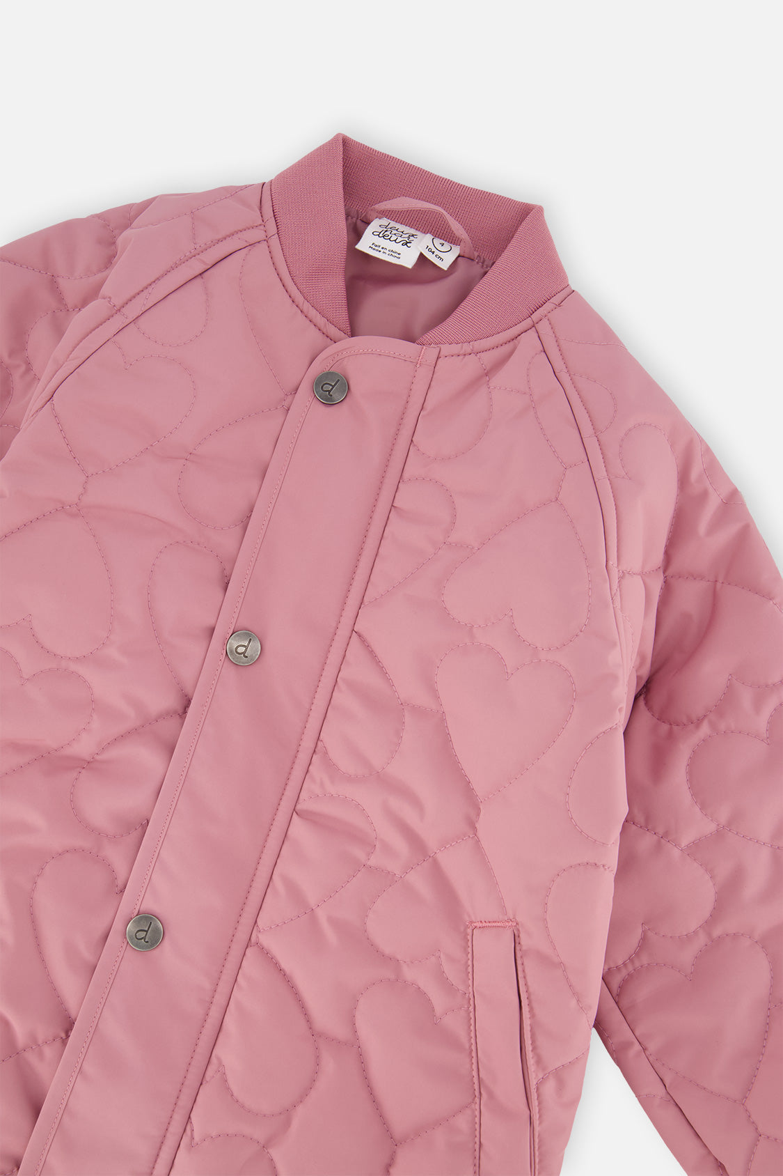 Quilted Raglan Sleeve Jacket Mauve Pink