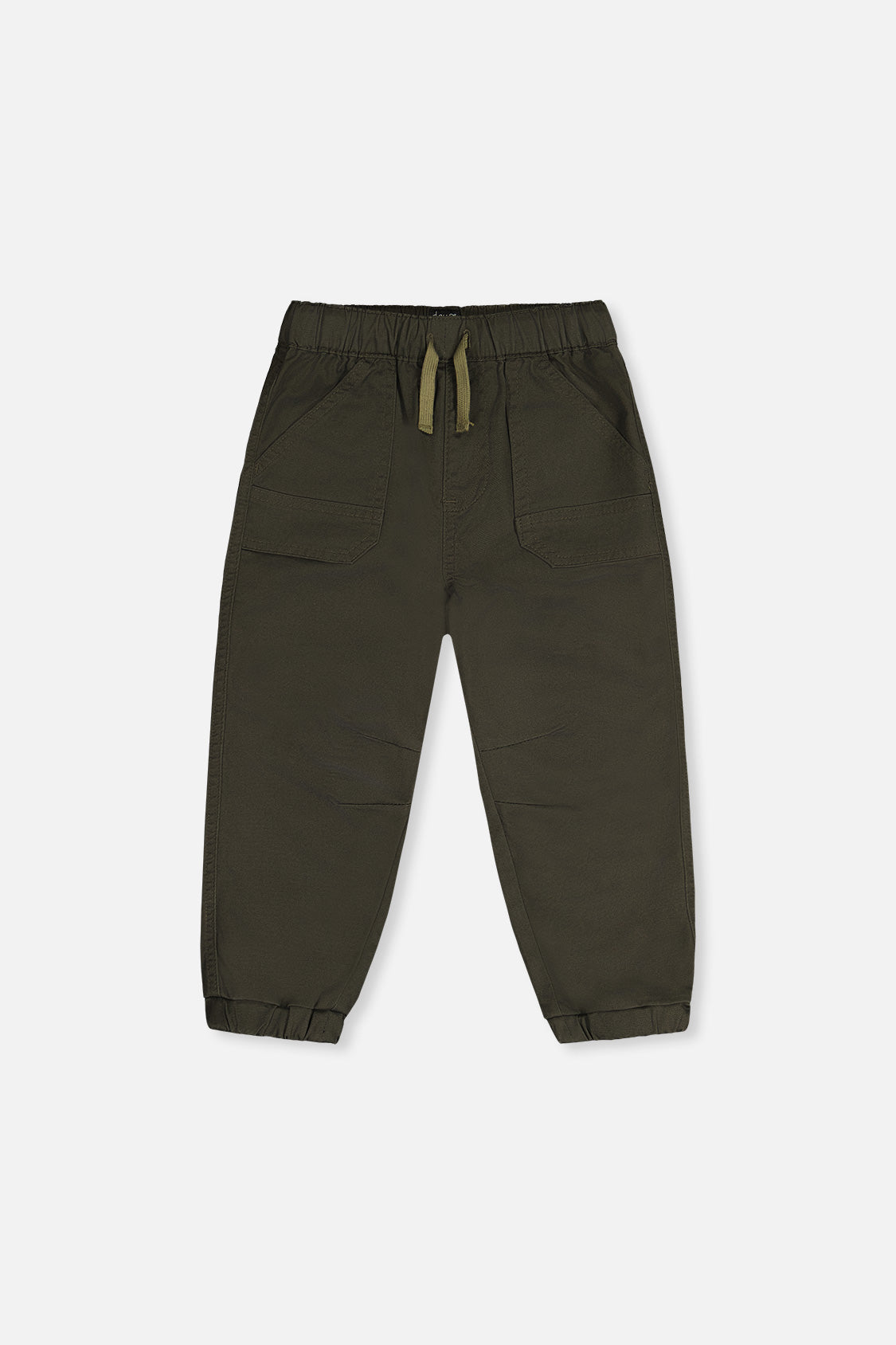 Stretch Canvas Jogger Pants Very Dark Green