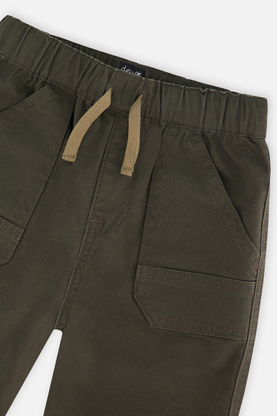Stretch Canvas Jogger Pants Very Dark Green