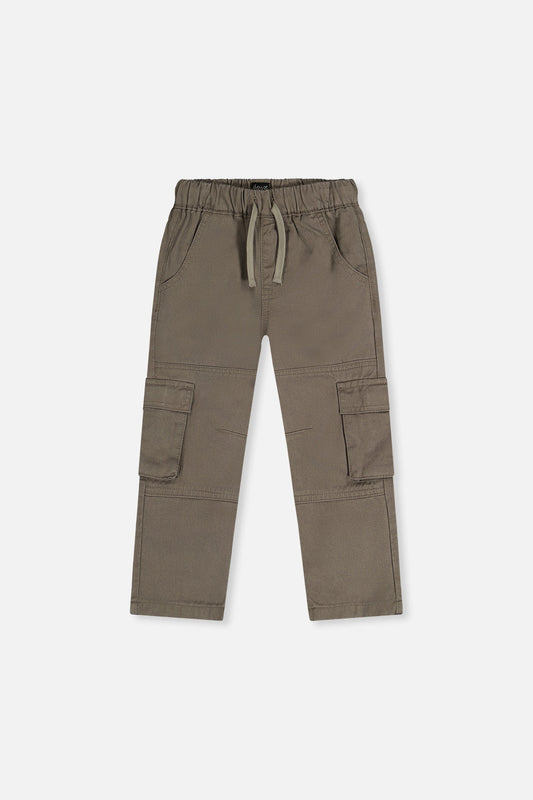 Twill Pants With Cargo Pockets Grey