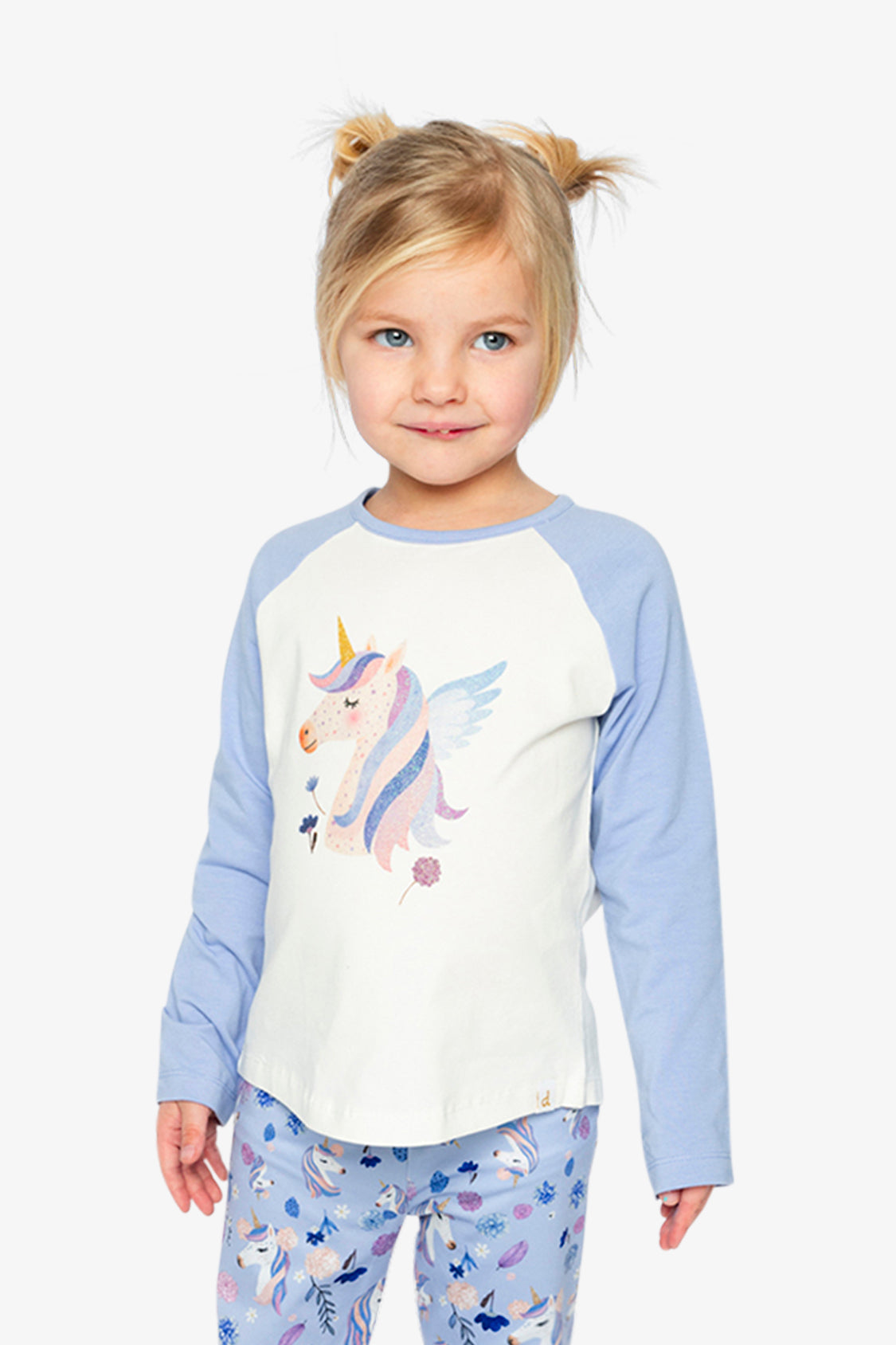 Raglan Organic Cotton T-Shirt Violet And Off-White