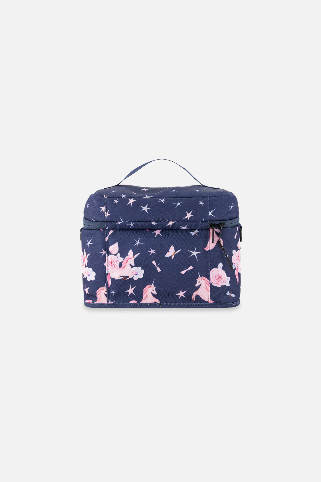 Lunch Box Navy Unicorn Print