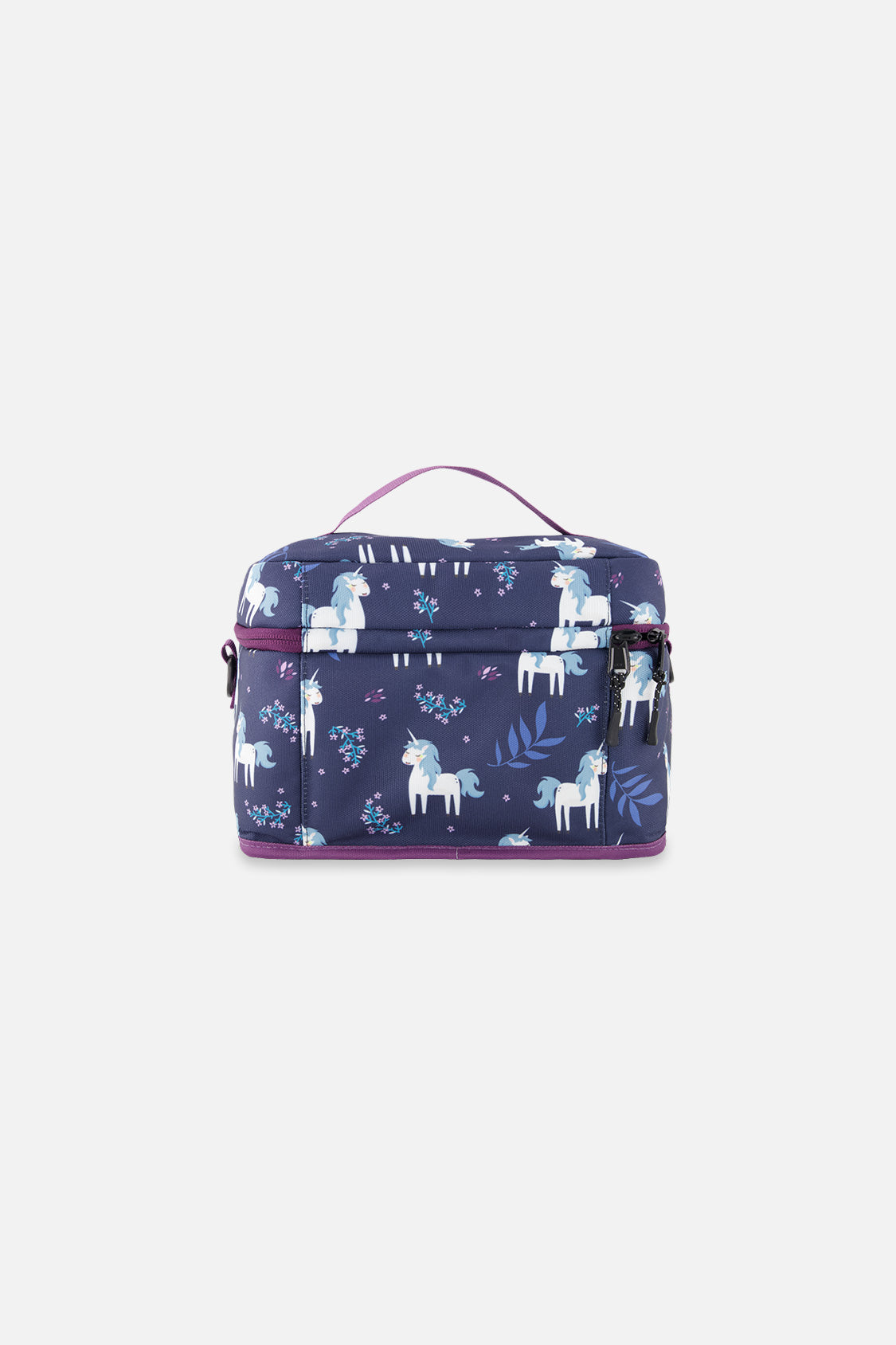 Lunch Box Blue And Purple Unicorn Print