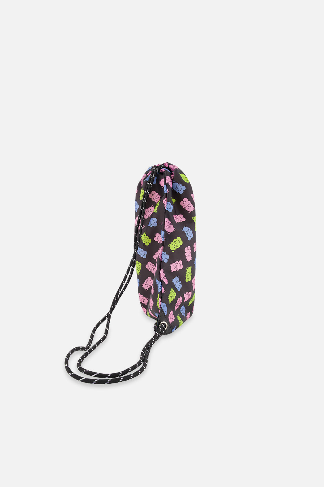 Drawstring Bag Black Printed Gummy Bears
