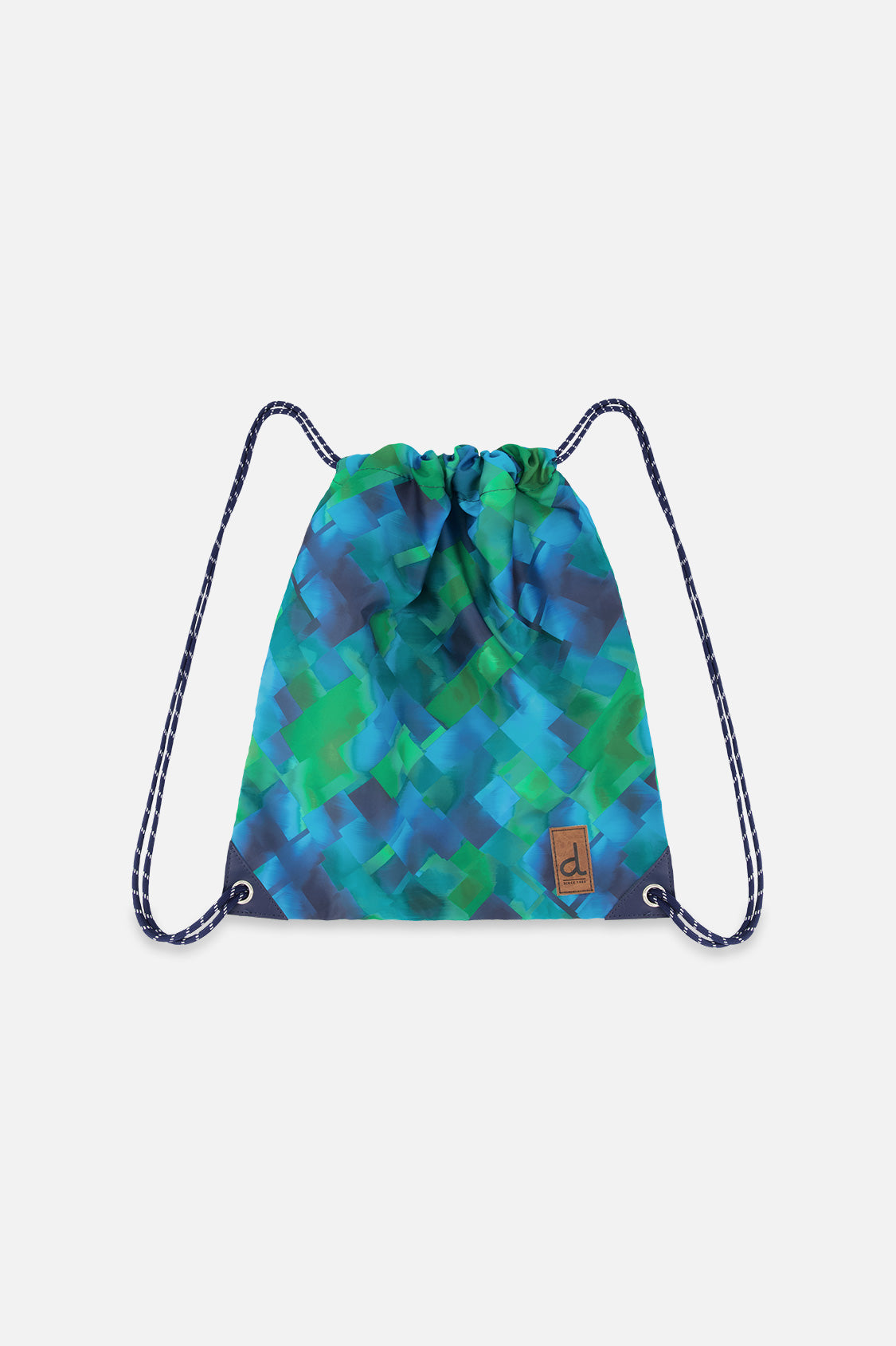 Drawstring Bag Blue Diamond Print