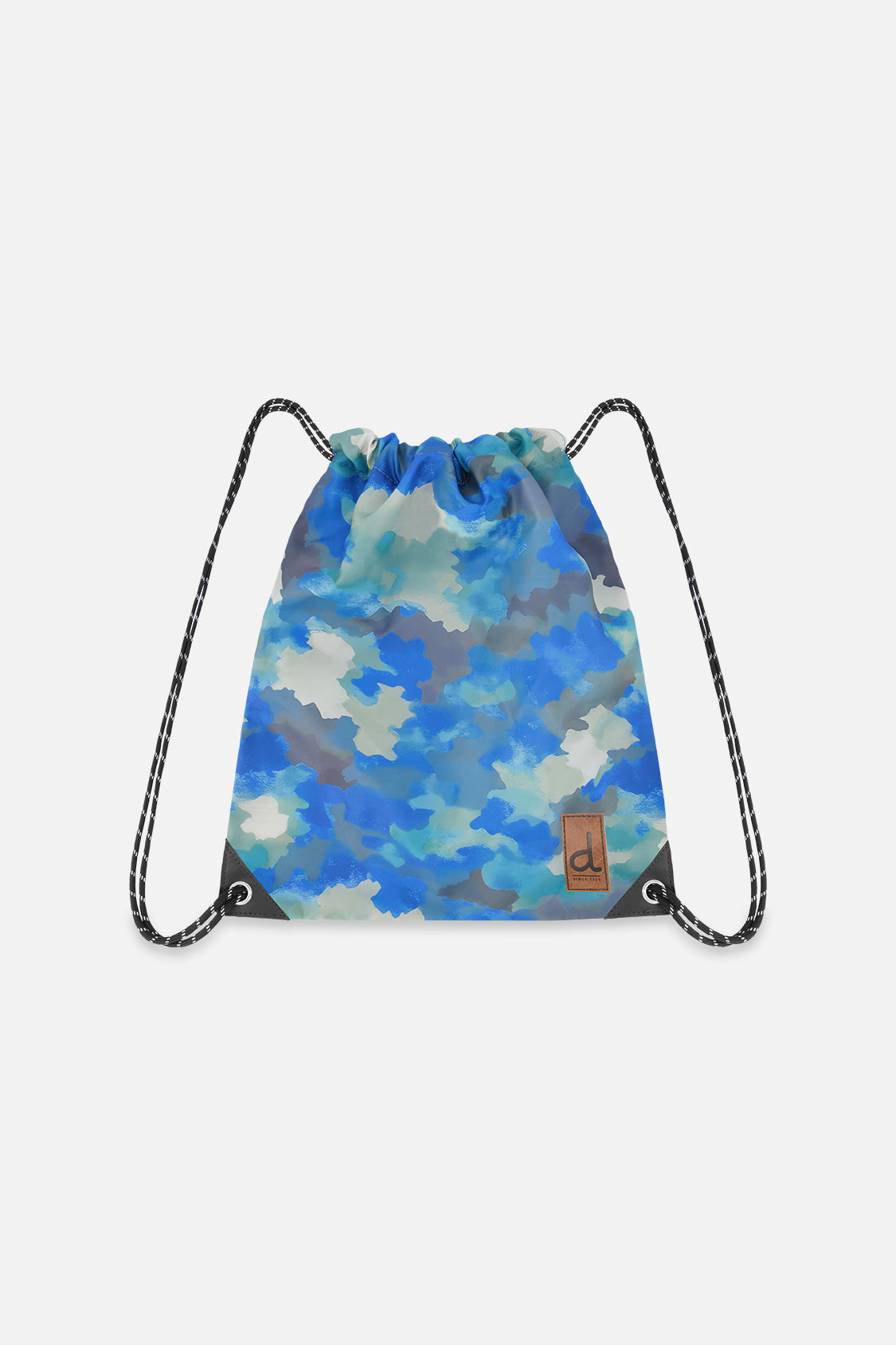 Drawstring Bag Blue And Grey Camouflage