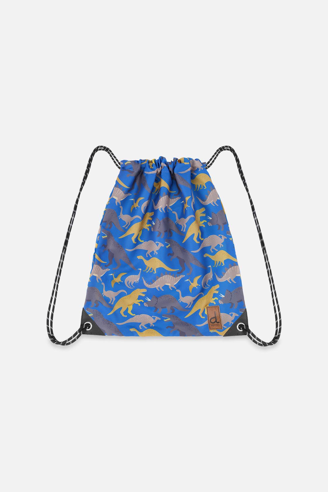 Drawstring Bag Blue Dinosaur Print