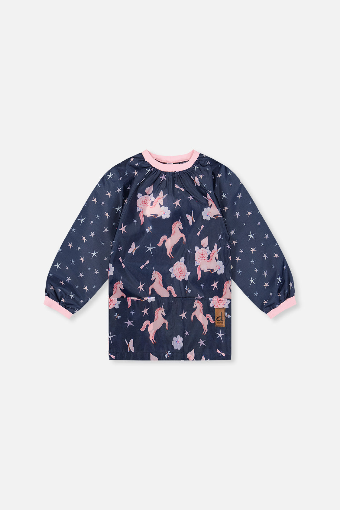 Apron Navy Unicorn Print