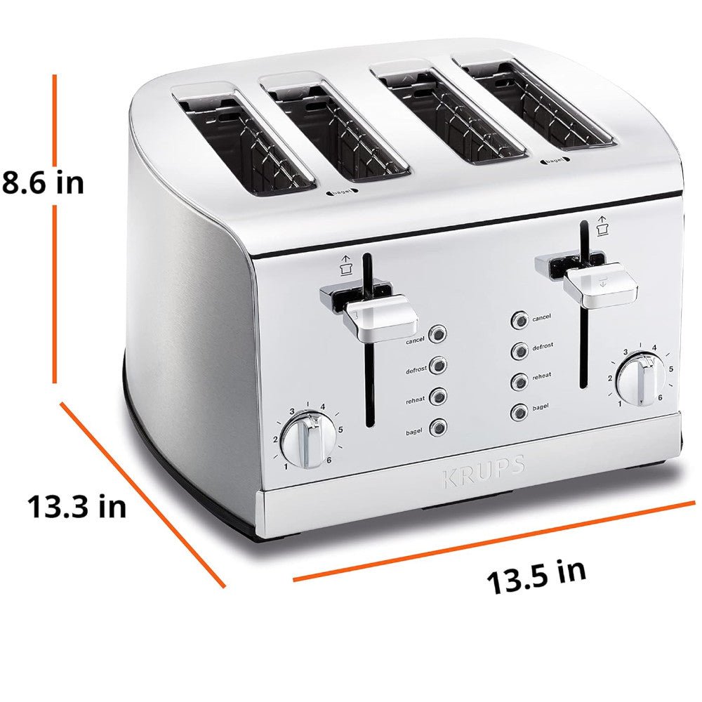 KRUPS KH734D51 4 Slice Stainless Steel Toaster - Kastor