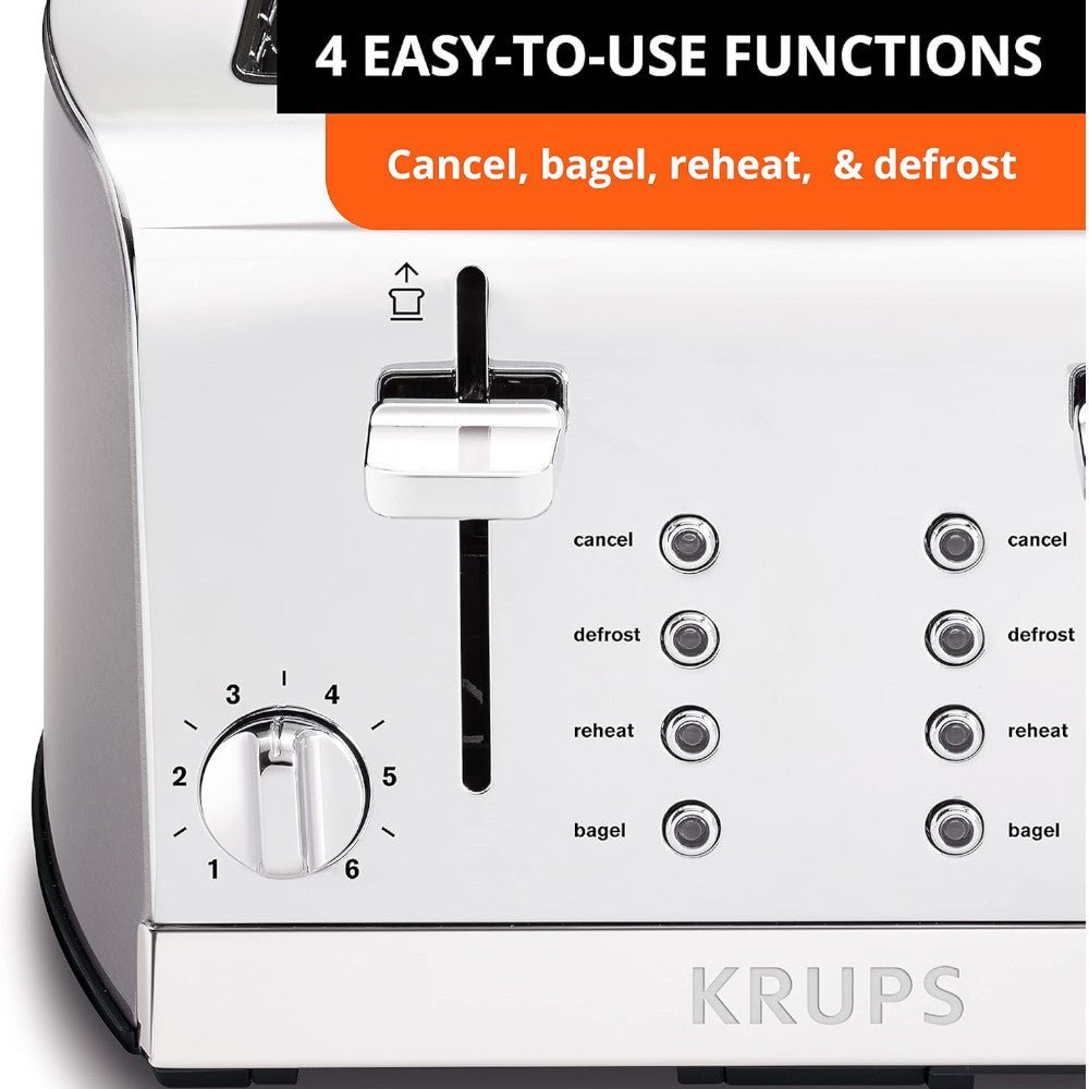 KRUPS KH734D51 4 Slice Stainless Steel Toaster - Kastor