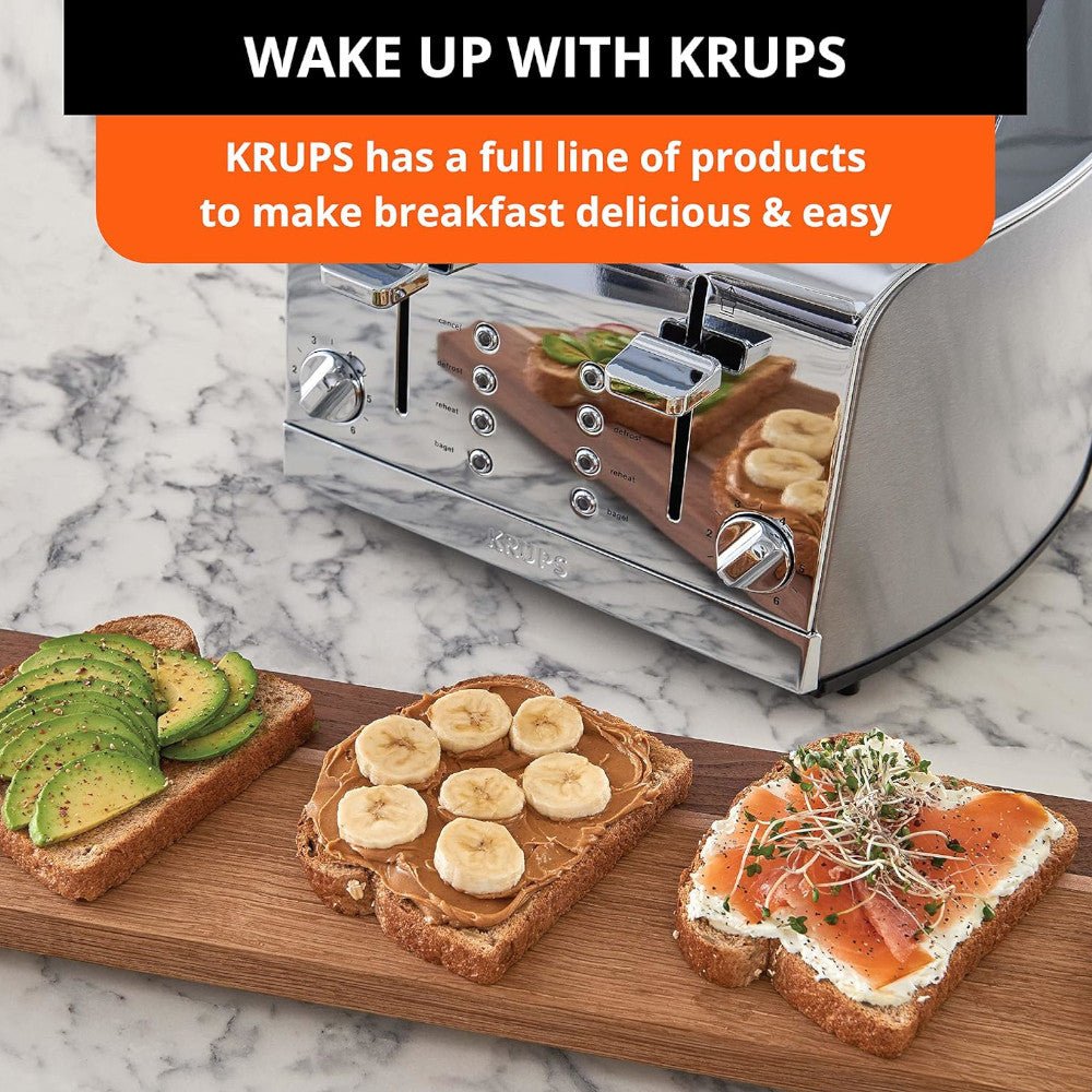 KRUPS KH734D51 4 Slice Stainless Steel Toaster - Kastor