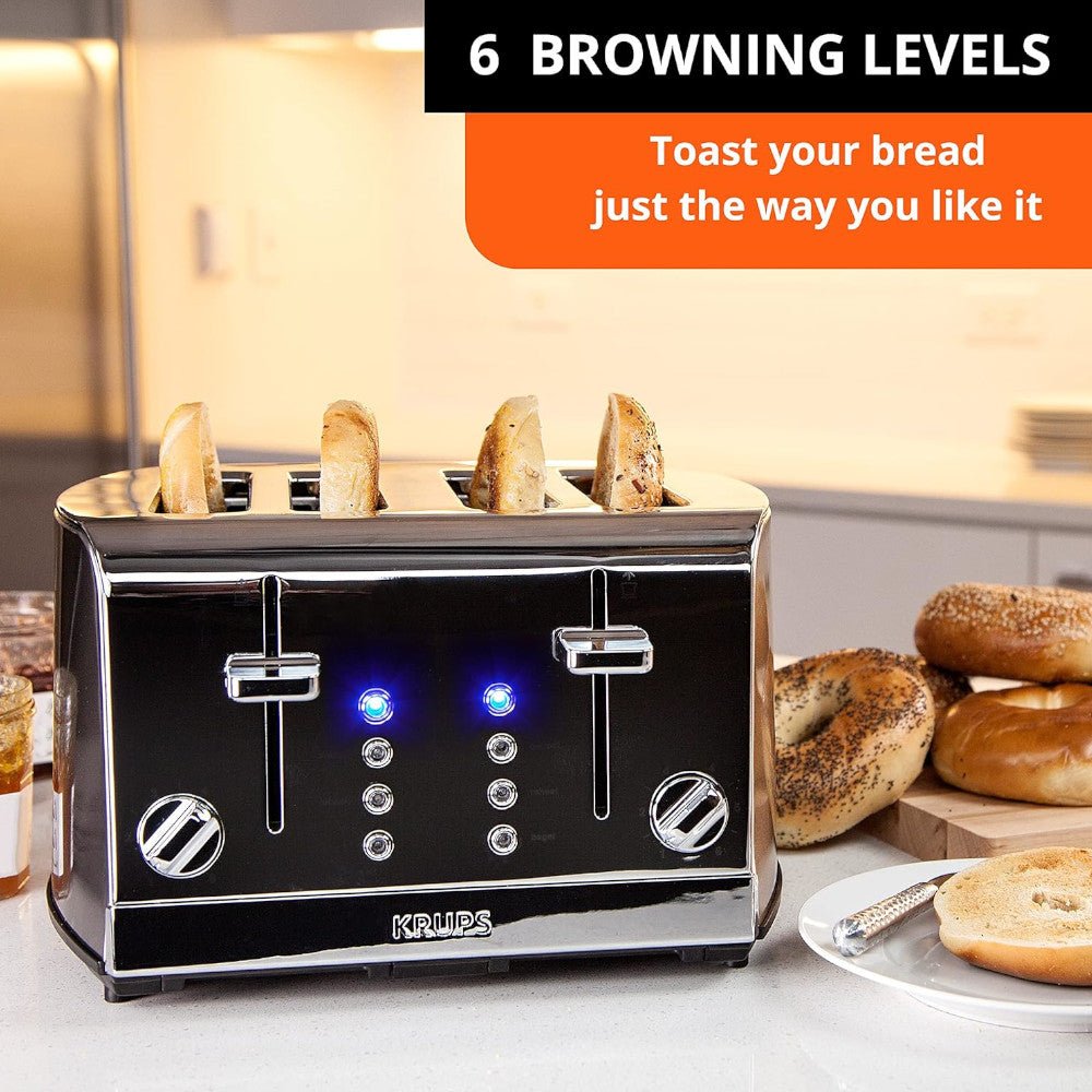 KRUPS KH734D51 4 Slice Stainless Steel Toaster - Kastor