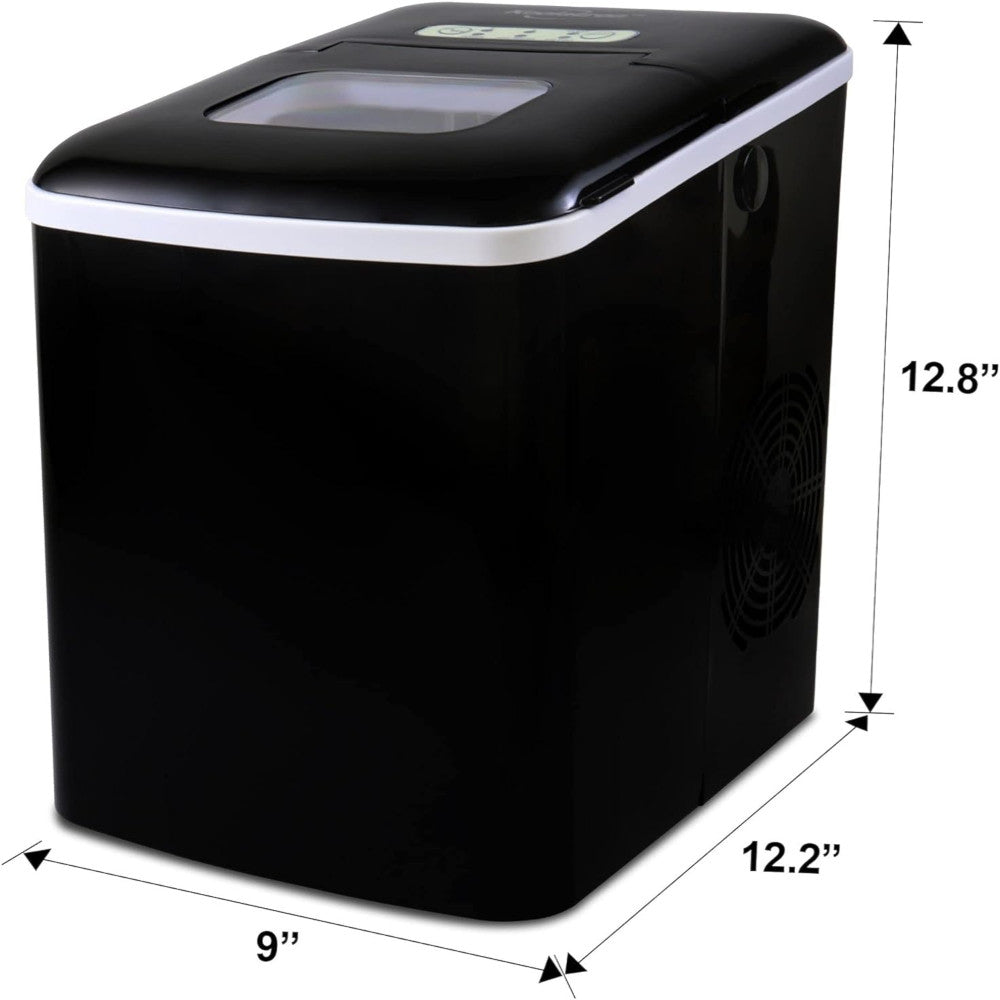 KOOLATRON KIM23-B Portable Countertop Automatic Ice Maker, Self-Cleaning with Digital Controls and LED Indicators in Black
