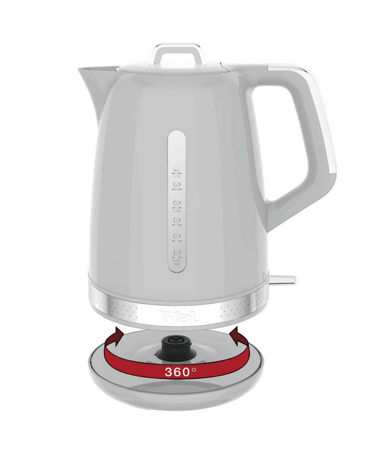 T-FAL 1.7L Grey Soleil Kettle - Blemished package with full warranty - KO325E50