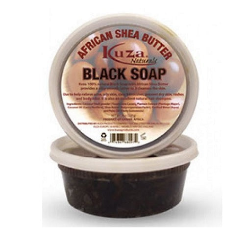 SAVON NOIR AU BEURRE DE KARITÉ AFRICAIN KUZA 8 OZ