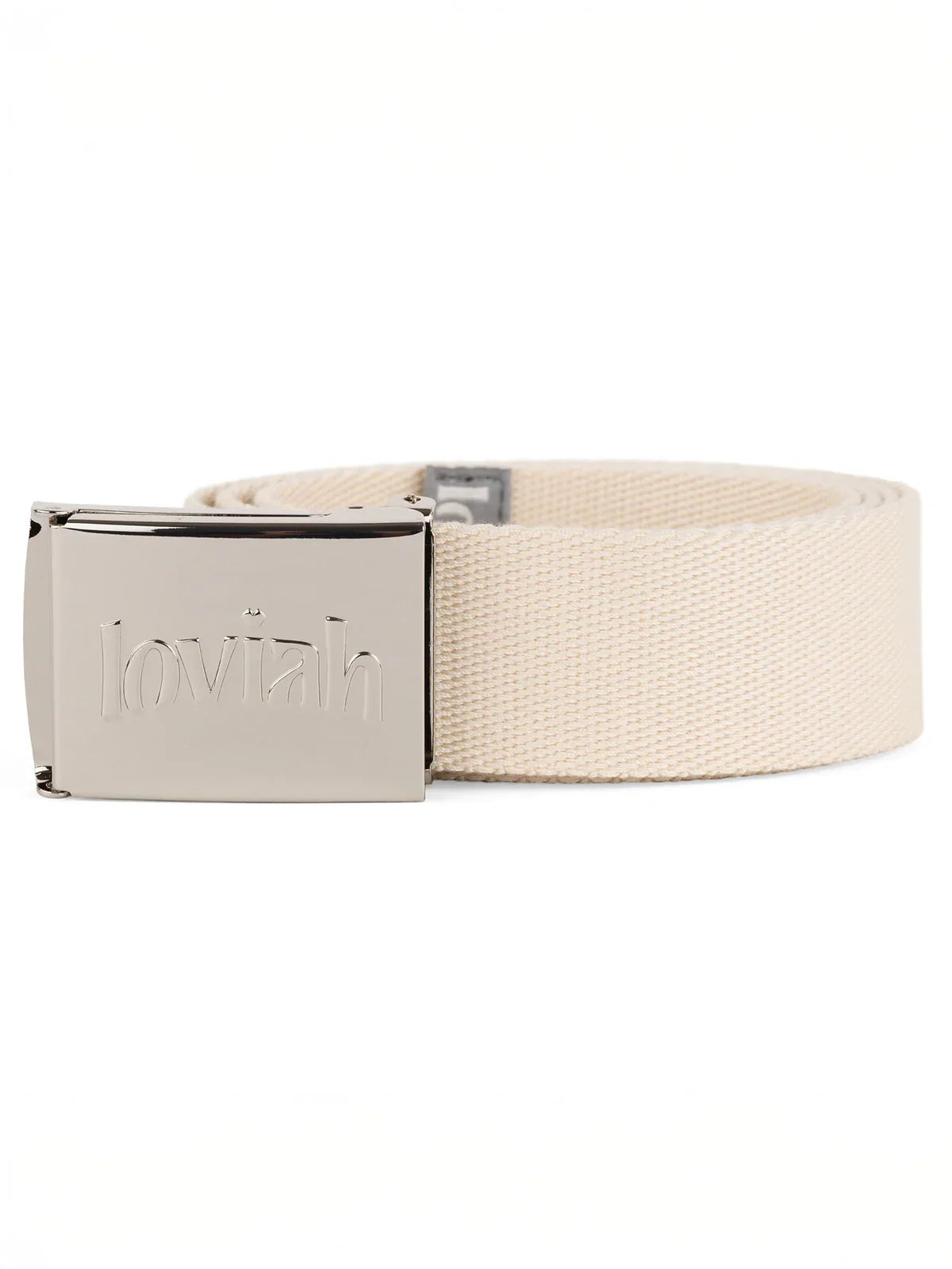 Loviah 'Chrome' Webbing Belt - Cream