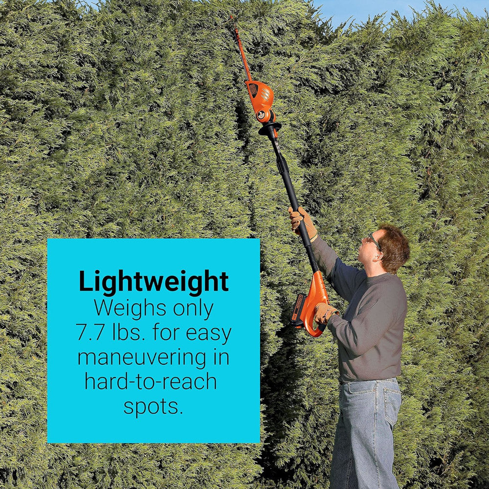 BLACK+DECKER LPHT120 20V Max Lithium Ion Pole Hedge Trimmer - Refurbished with Full Manufacturer Warranty