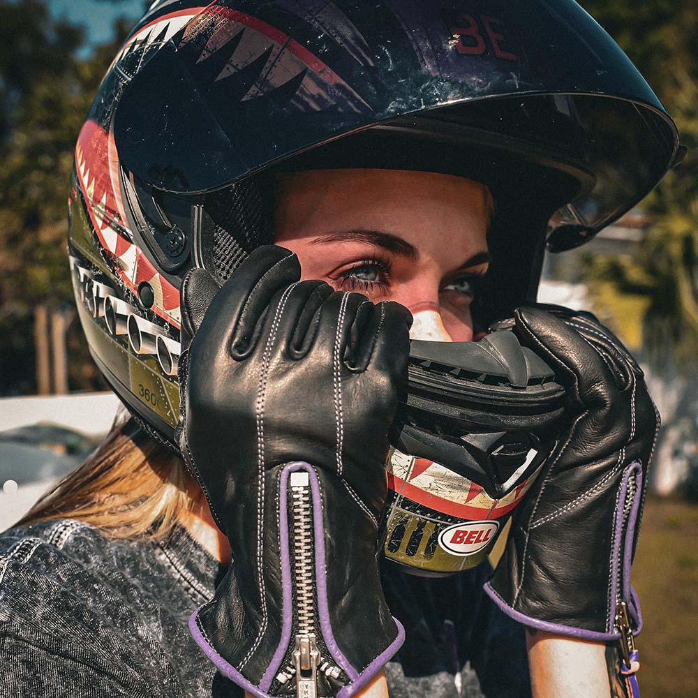 Open Road Women's Leather Motorcycle Gloves