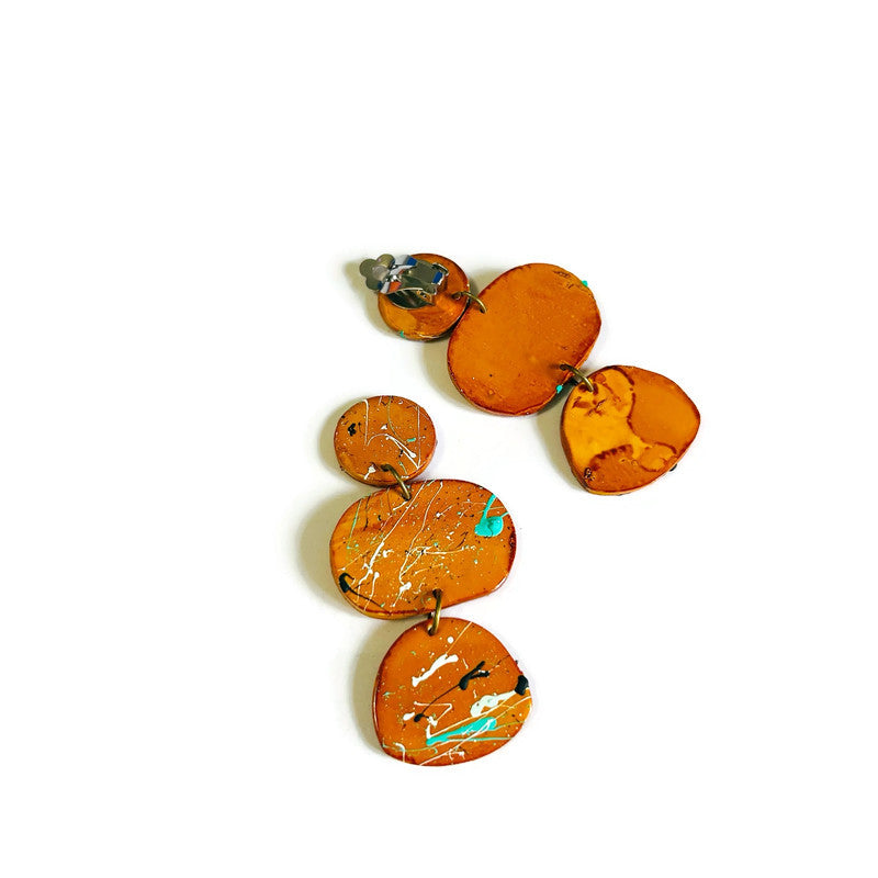 Oversized Abstract Clip On Earrings for Women