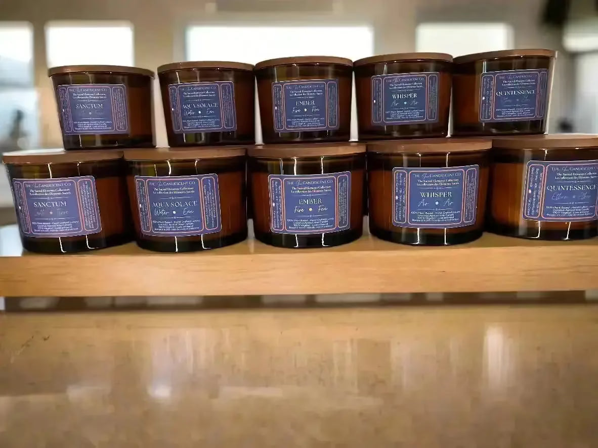 Bougie Quintessence – Lumineuse, cire de coco et d’abricot | Élément Éther