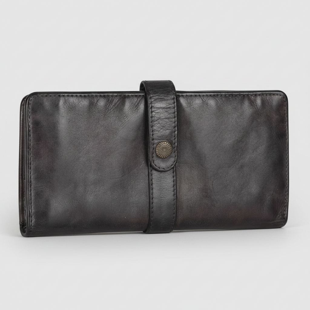 MET Women's Snap Tab Leather Wallet