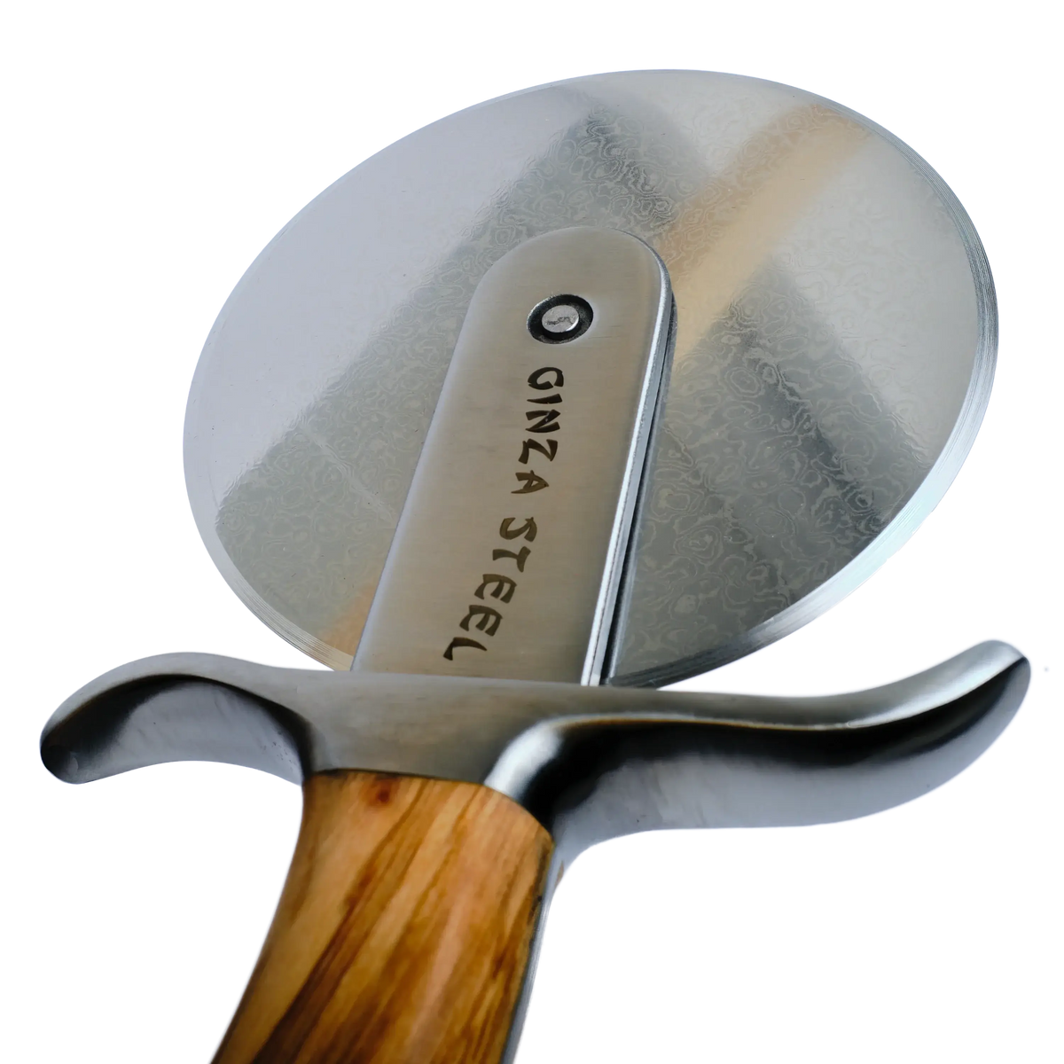 Ginza Steel MIA Pizza Slicer – Stainless Blade with Olive Wood Handle