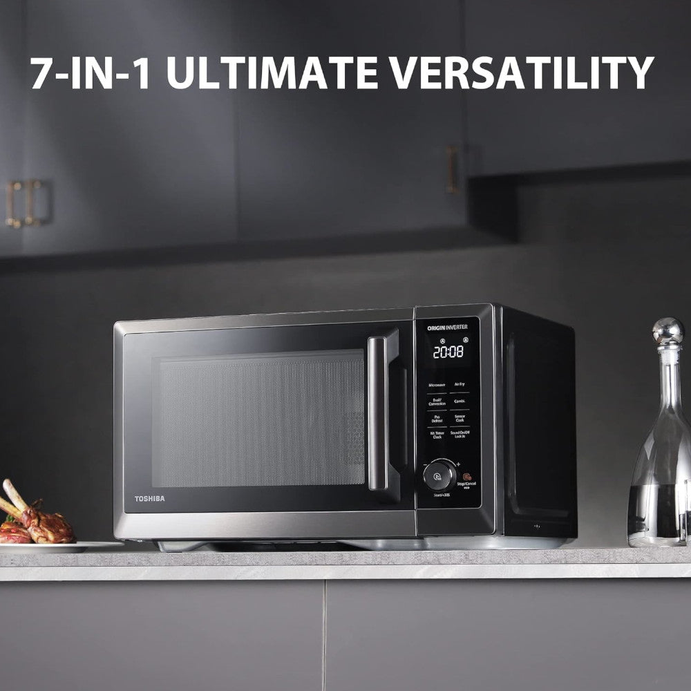 TOSHIBA ML2-TC10SAIT(SS) 7-in-1 Countertop Microwave Oven with Air Fryer - Quality recertified with Home Essentials warranty