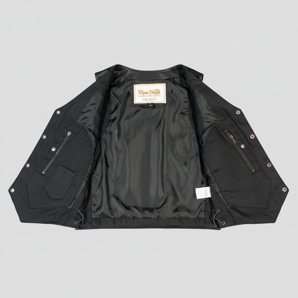 Open Road Women's Leather Vest | Side-Laced Cowhide Motorcycle Vest
