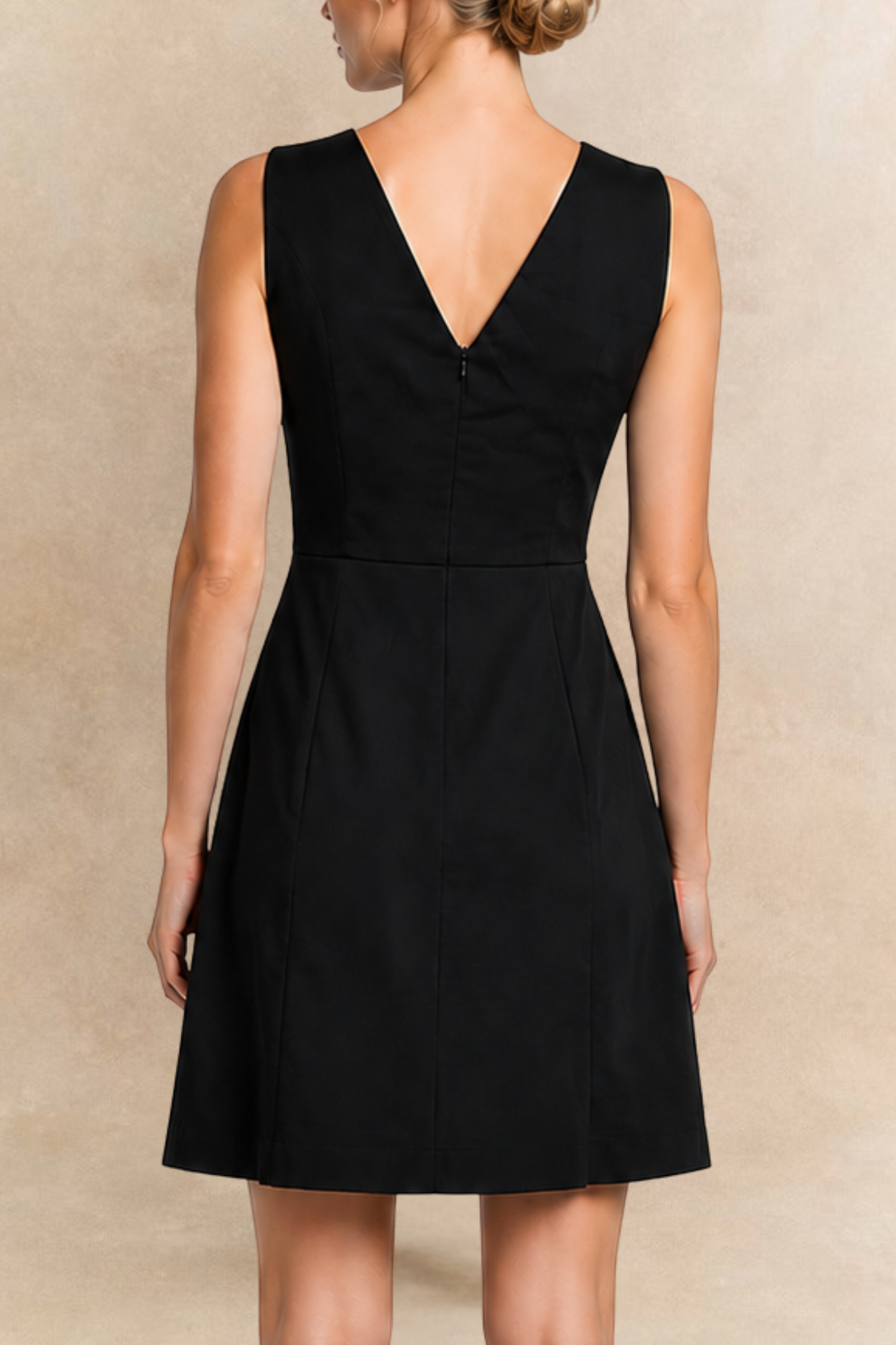 Alix Black V-Neck Short Dress