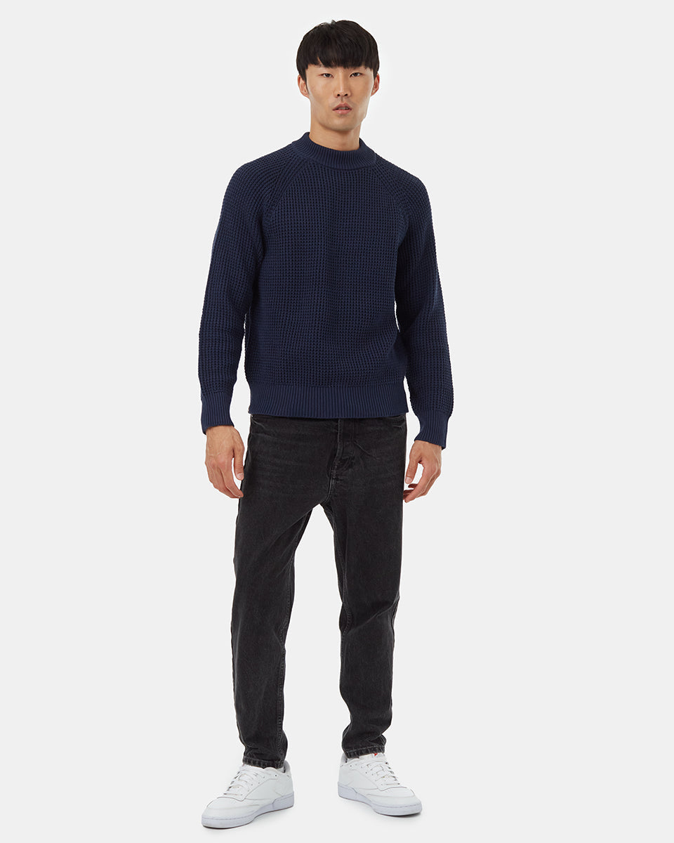Highline Mock Neck Waffle Crew