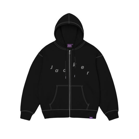Jacker 'Mirror Maze' Zip-Up Jacket - Black