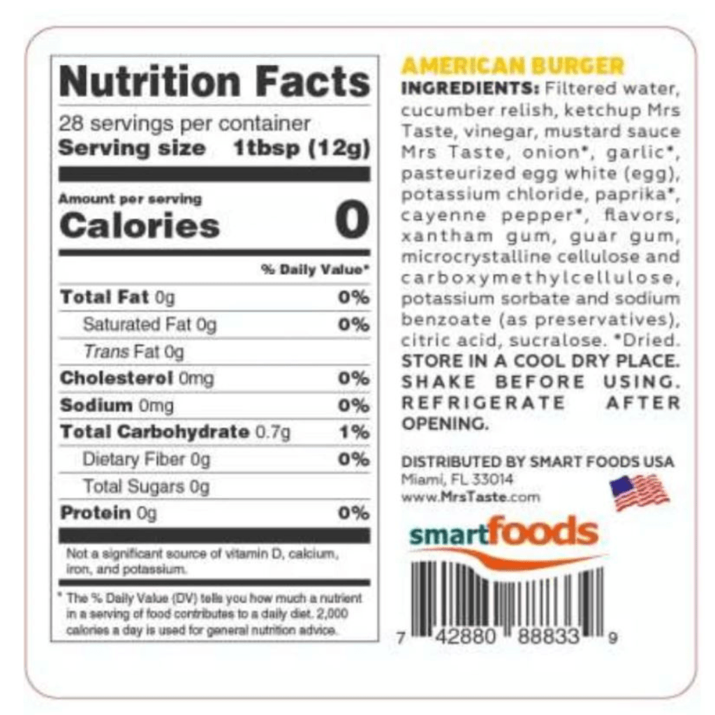 Mrs Taste ZERO/LOW CALORIE SAUCES