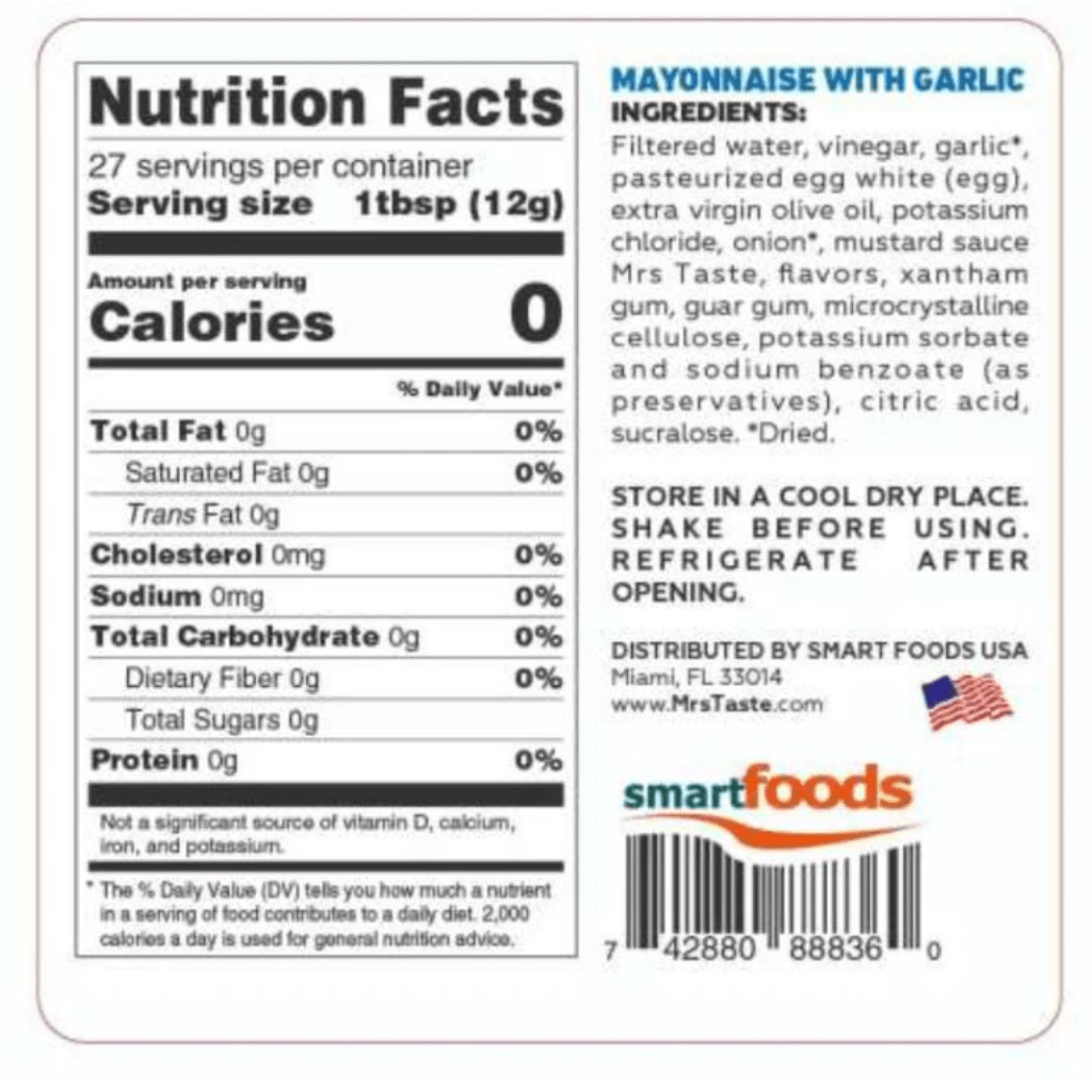 Mrs Taste ZERO/LOW CALORIE SAUCES