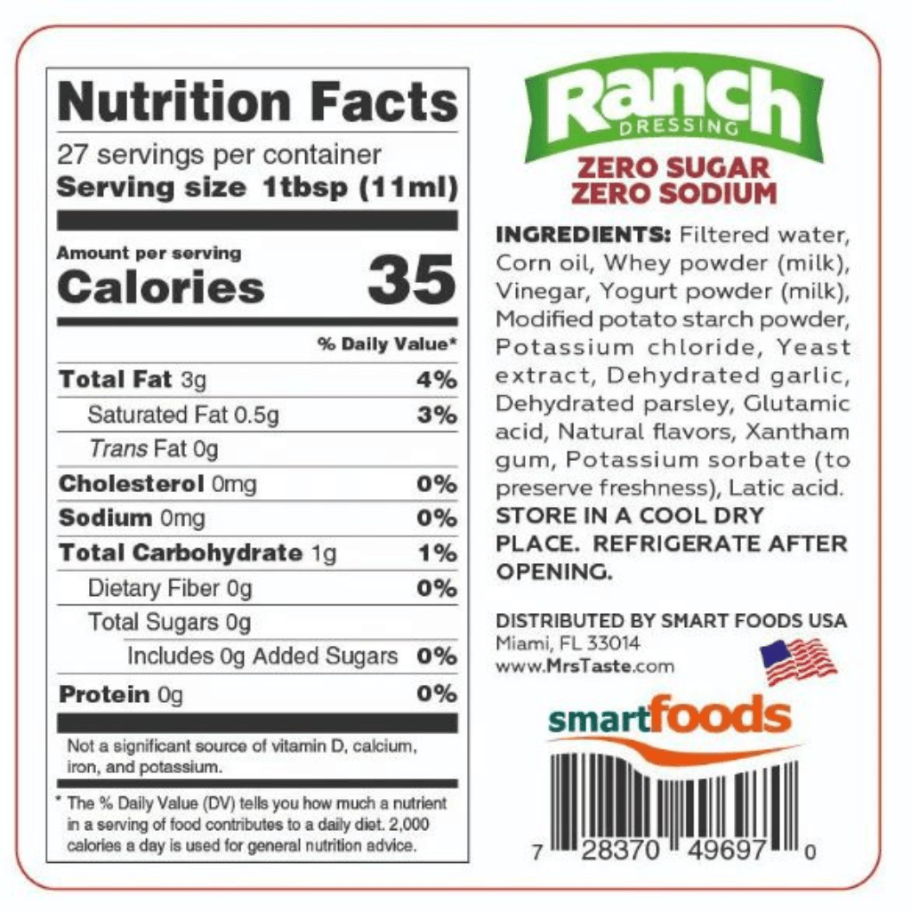 Mrs Taste ZERO SUGAR DRESSINGS, 300ml