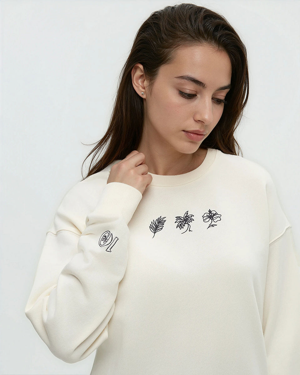 Haiti Embroidery Relaxed Crew