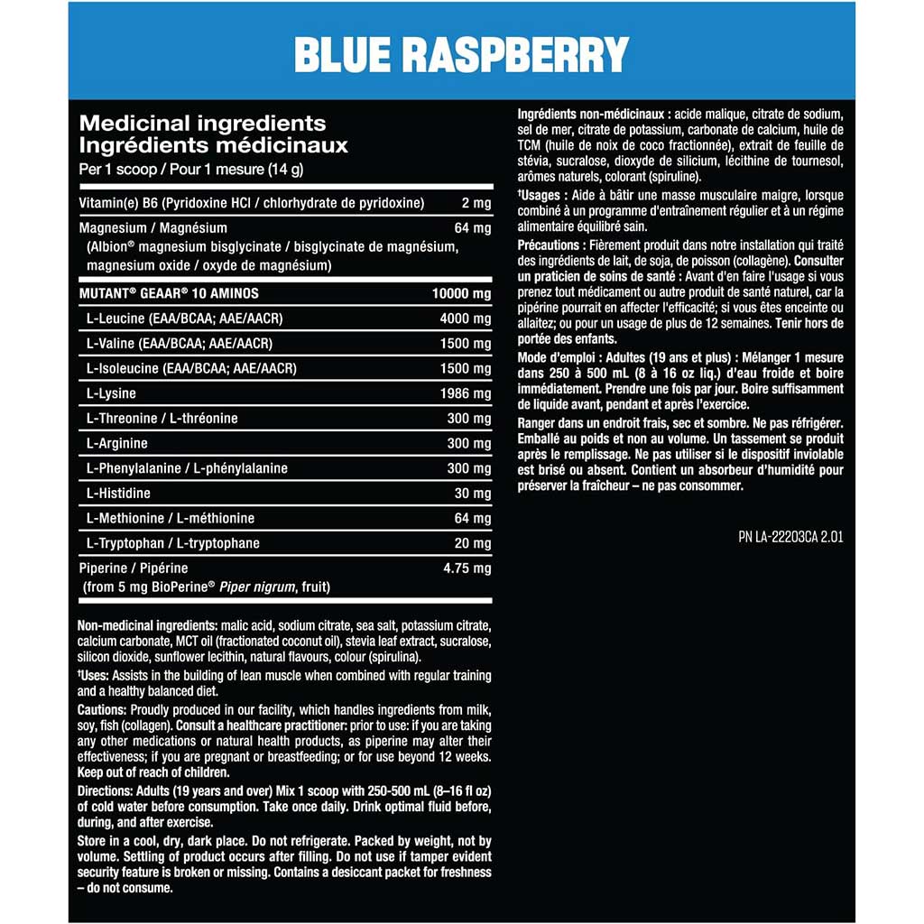Mutant GEAAR (EAA Recovery Complex), 30 Servings