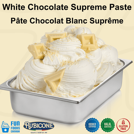 Pâte Suprême au Chocolat Blanc - Pâtes pour Gelato - Seau de 3 KG - Rubicone Canada - Livraison gratuite au Canada pour les commandes de plus de 199 $ CA