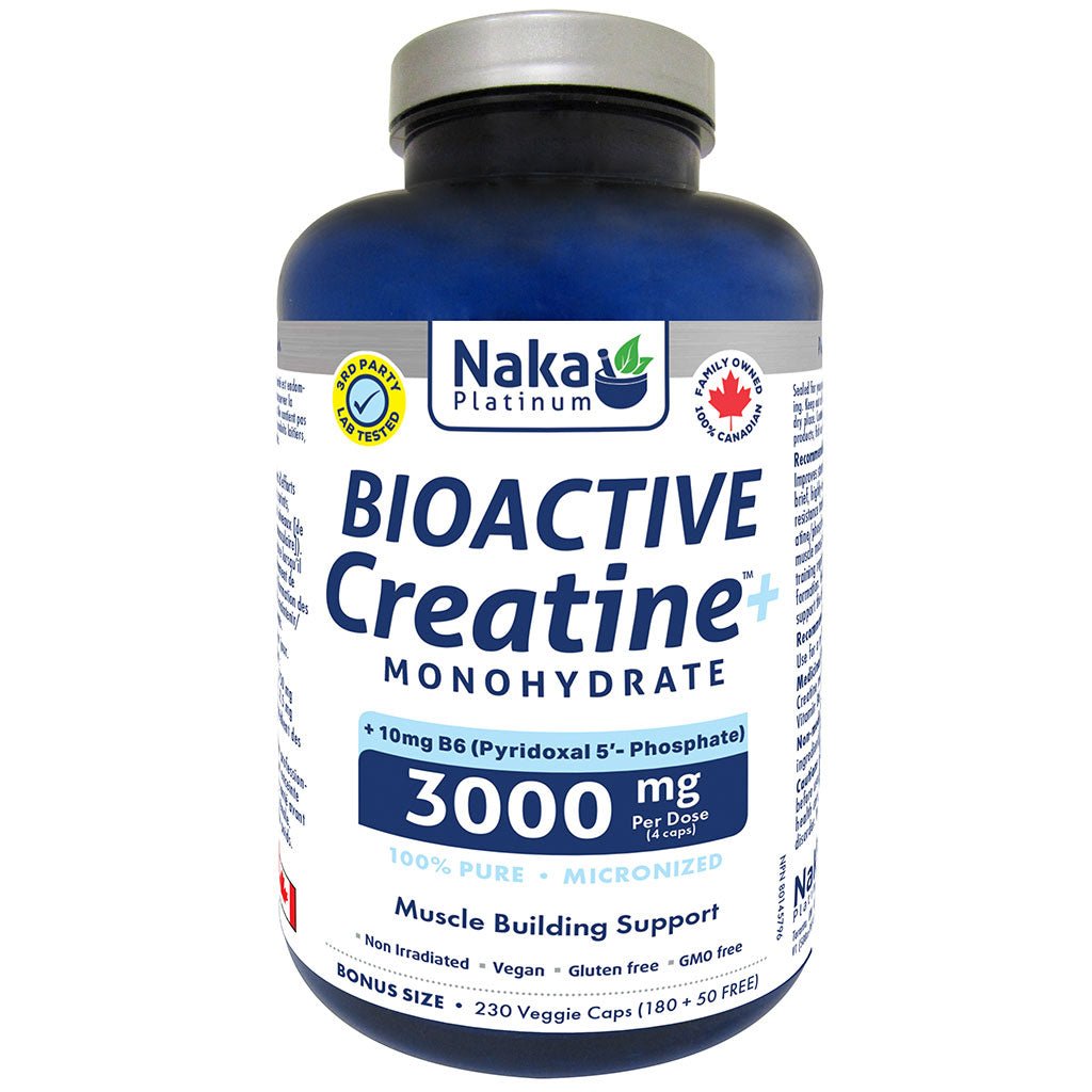 Naka Platinum BIOACTIVE CREATINE w/B6, 230 VCaps